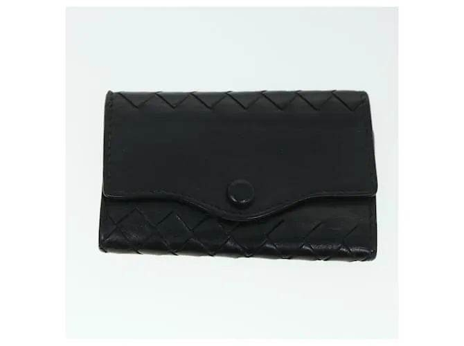 Autre Marque BOTTEGAVENETA INTRECCIATO Llavero Cartera Piel 5Set Black Red Auth bs8403 Negro Roja 