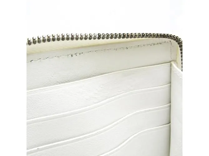 Bottega Veneta Intrecciato Cassette Cartera con Cremallera - Blanco 