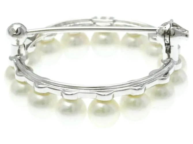 Broche de Perla de Plata Mikimoto Blanco 