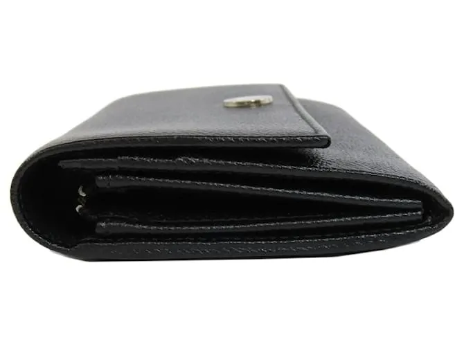 Bulgari Cartera larga de cuero negro Bvlgari 