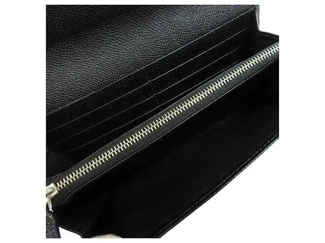Bulgari Cartera larga de cuero negro Bvlgari 