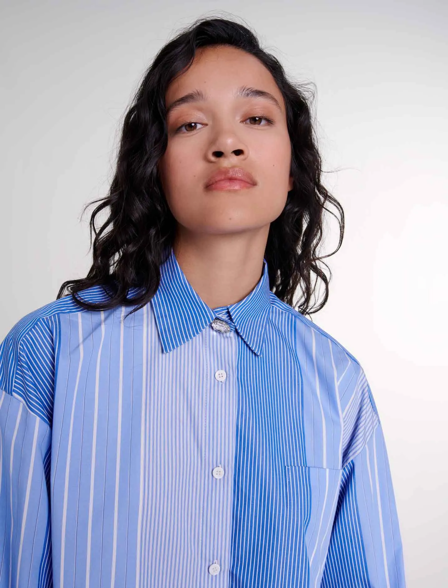 Camisa patchwork de rayas 
