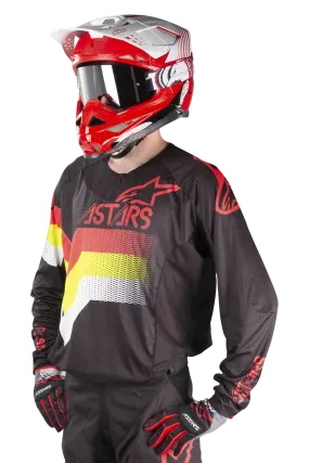 Camiseta de Cross Alpinestars Techstar Venom Negro-Rojo-Amarillo Fluo-Blanco