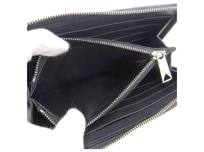 Cartera con cremallera alrededor Maxi Intrecciato de Bottega Veneta Negro 