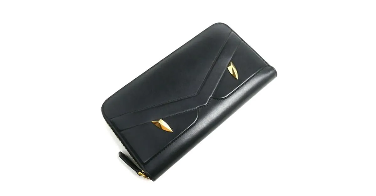 Cartera larga Fendi Bugs Eye Monster Negro 