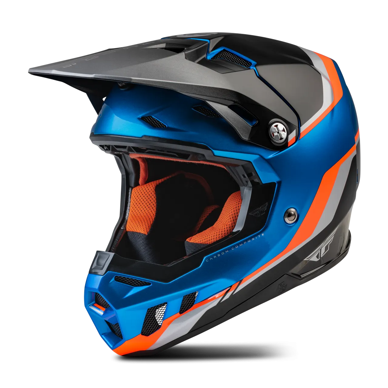 Casco de Cross FLY Racing Formula CC Driver Azul-Naranja-Negro