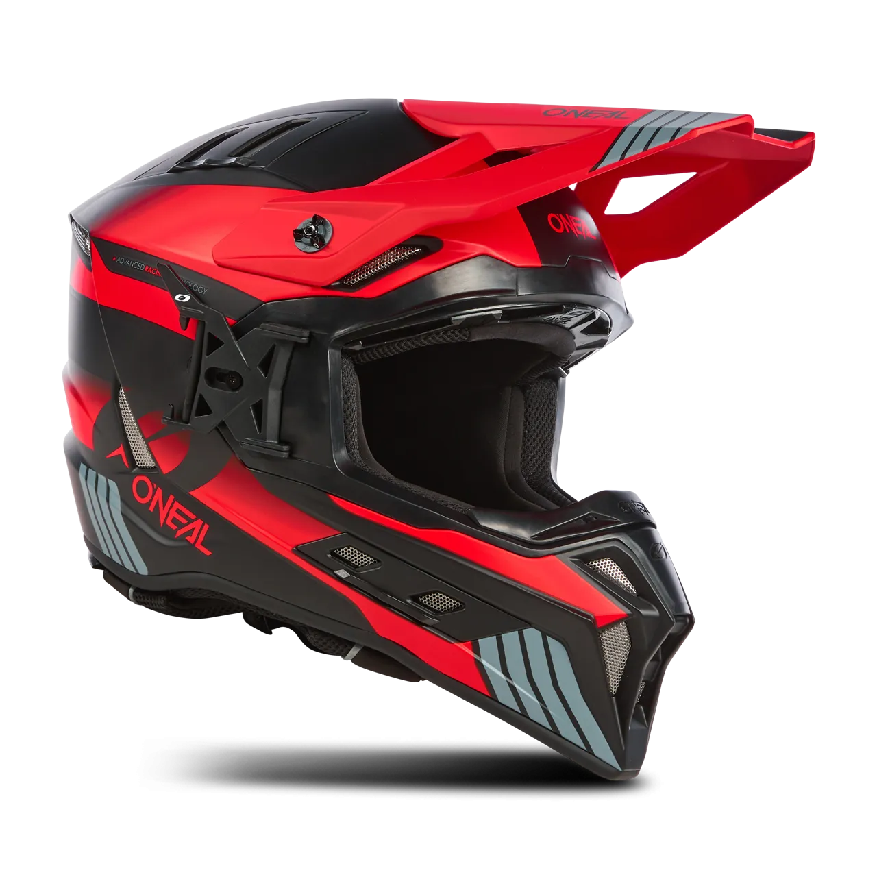 Casco de Cross O'Neal EX-SRS Hitchhiker Negro-Gris-Rojo