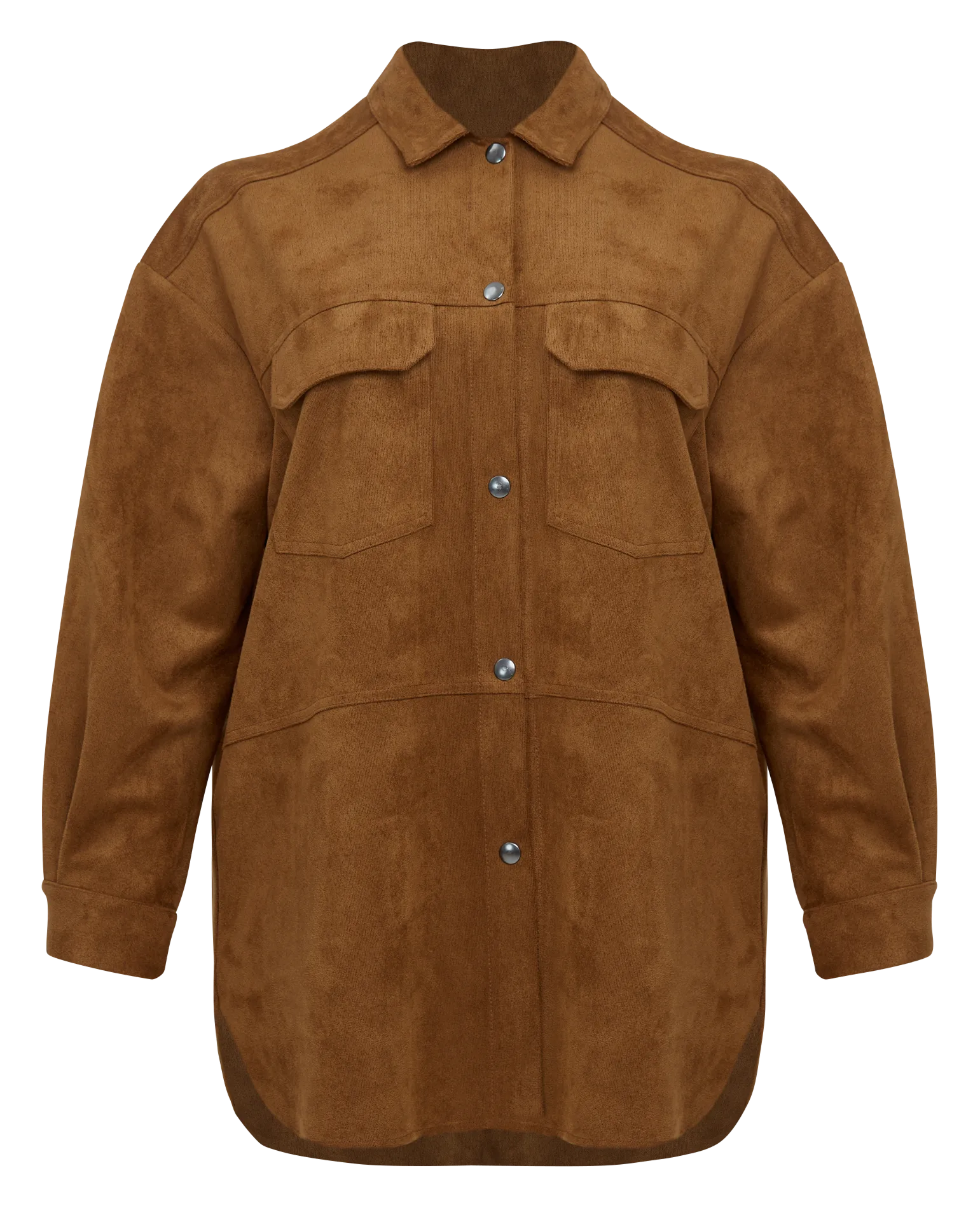 Chaqueta con efecto ante en marron