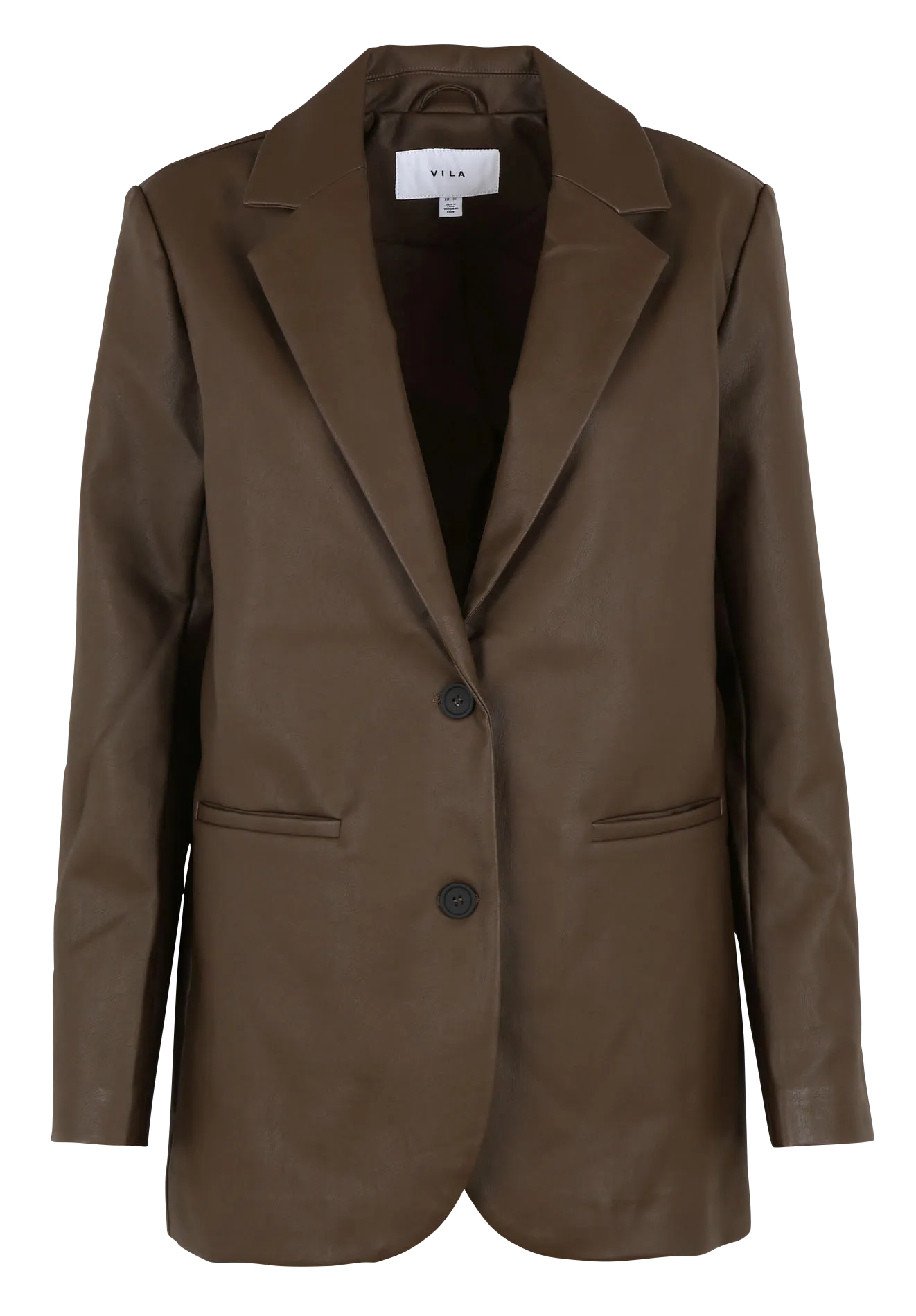 Chaqueta sastre con efecto piel en marron