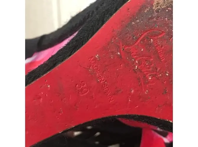 CHRISTIAN LOUBOUTIN Sandalias T.UE 39 cuero Rosa 