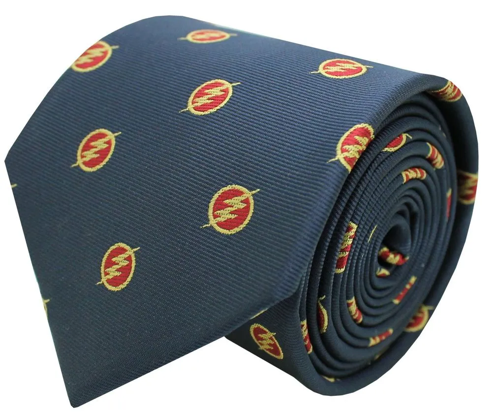 Corbata Flash logo Dc Comics en azul marino
