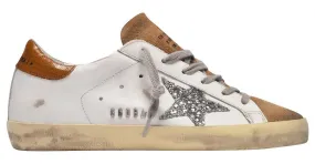 Golden Goose Cestas Super Star en Cuero Blanco y Marrón 