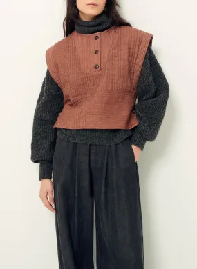GRANDVALIRA - Chaqueta de algodón con cuello redondo en marron