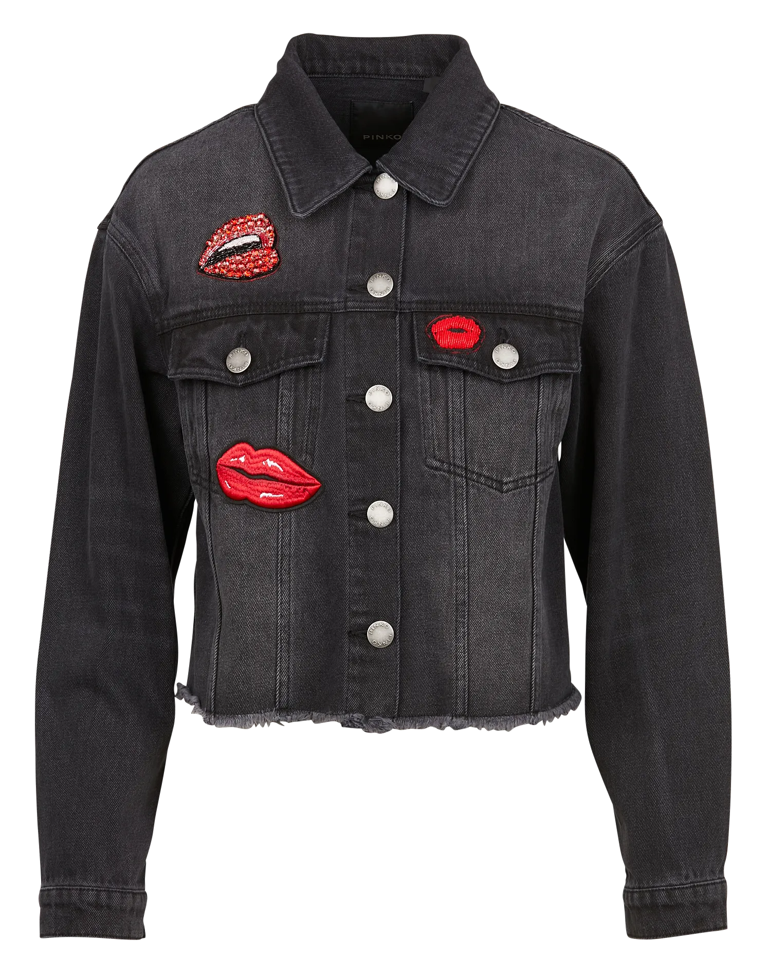 LESTA - Chaqueta vaquera con bordados en negro