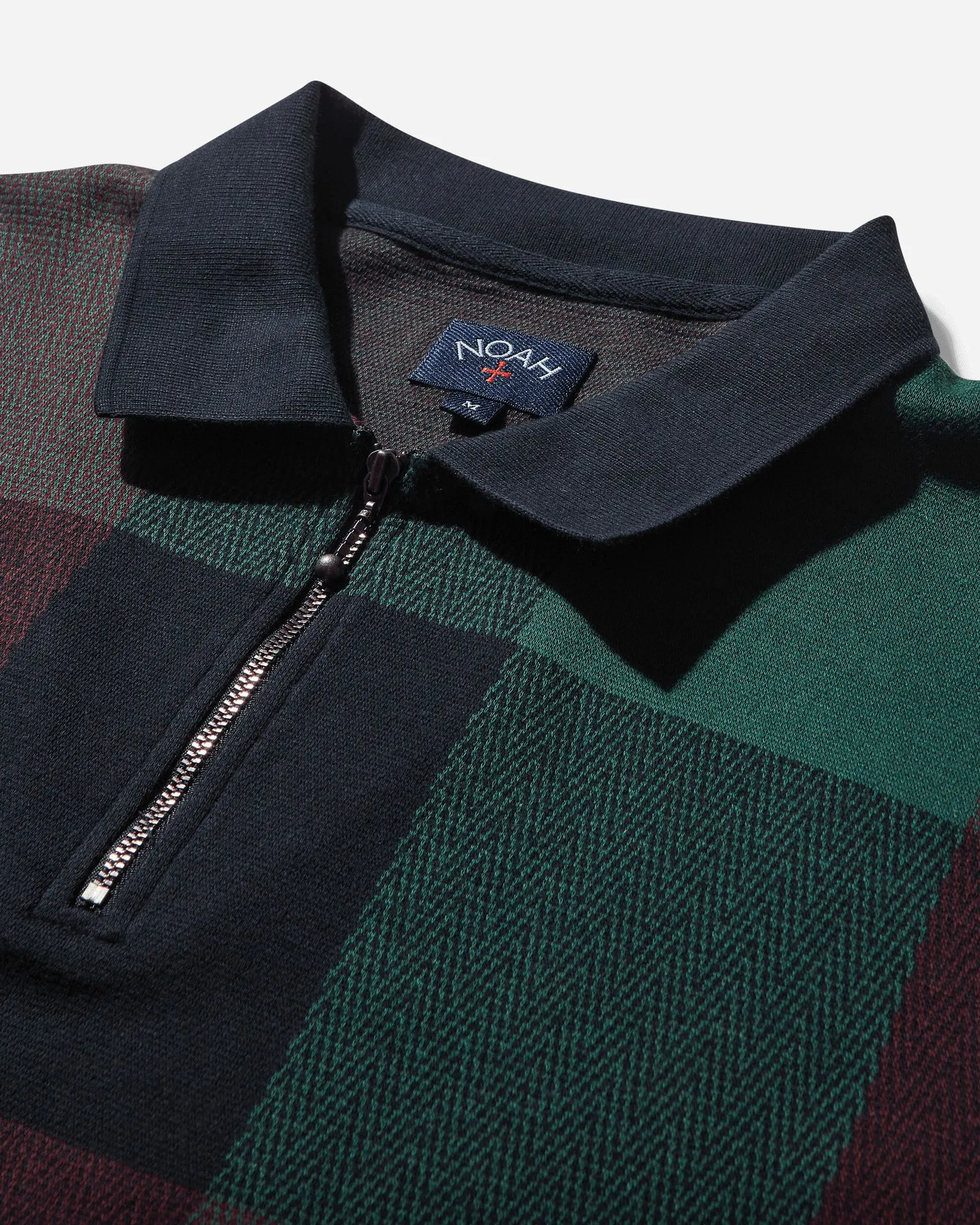 Noah Buffalo Plaid Zip Polo Shirt