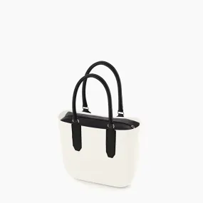 O bag leche y negro efecto granulado