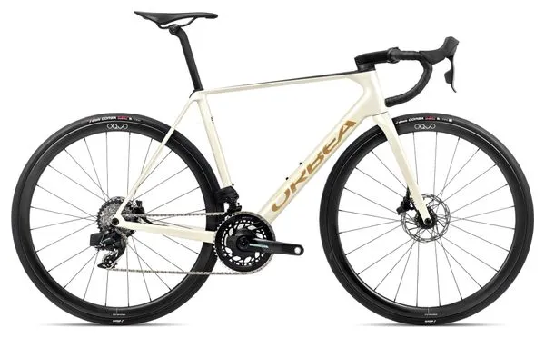 Orbea Orbea Orca M21eTEAM PWR Bicicleta de Carretera Sram Force eTap AXS 12S 700 mm Marfil Blanco Borgoña Rojo 2024