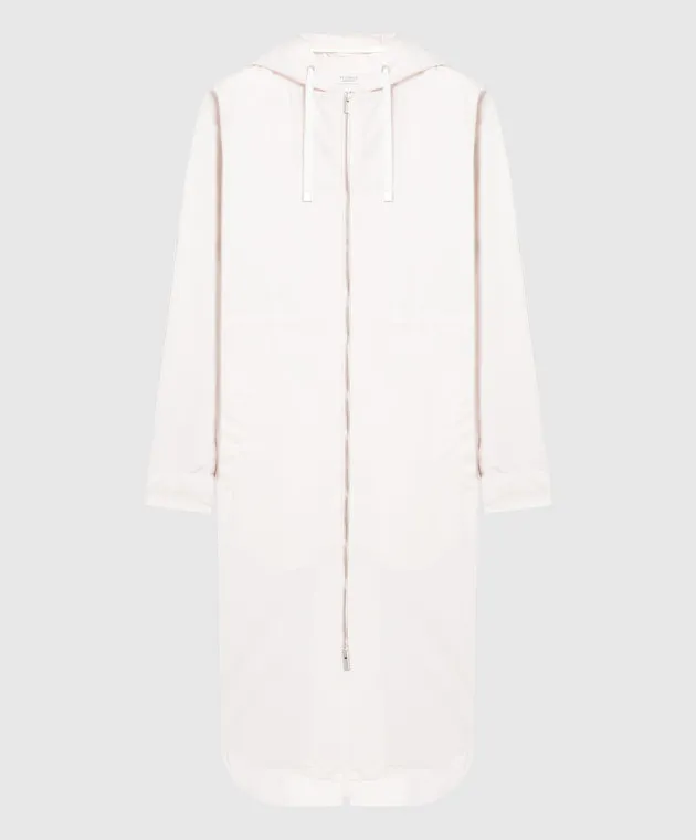 Peserico Pink raincoat with monil chain