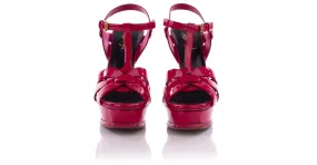 Sandalias de charol Tribute de Saint Laurent Rosa 