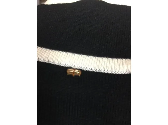Sportmax Túnica de punto de seda pura. Negro Blanco 