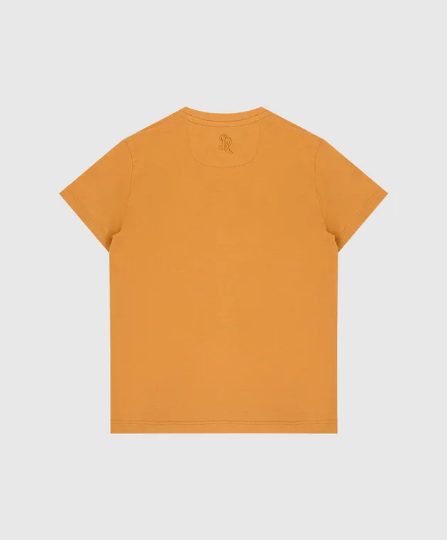 Stefano Ricci Children's orange t-shirt with embroidery