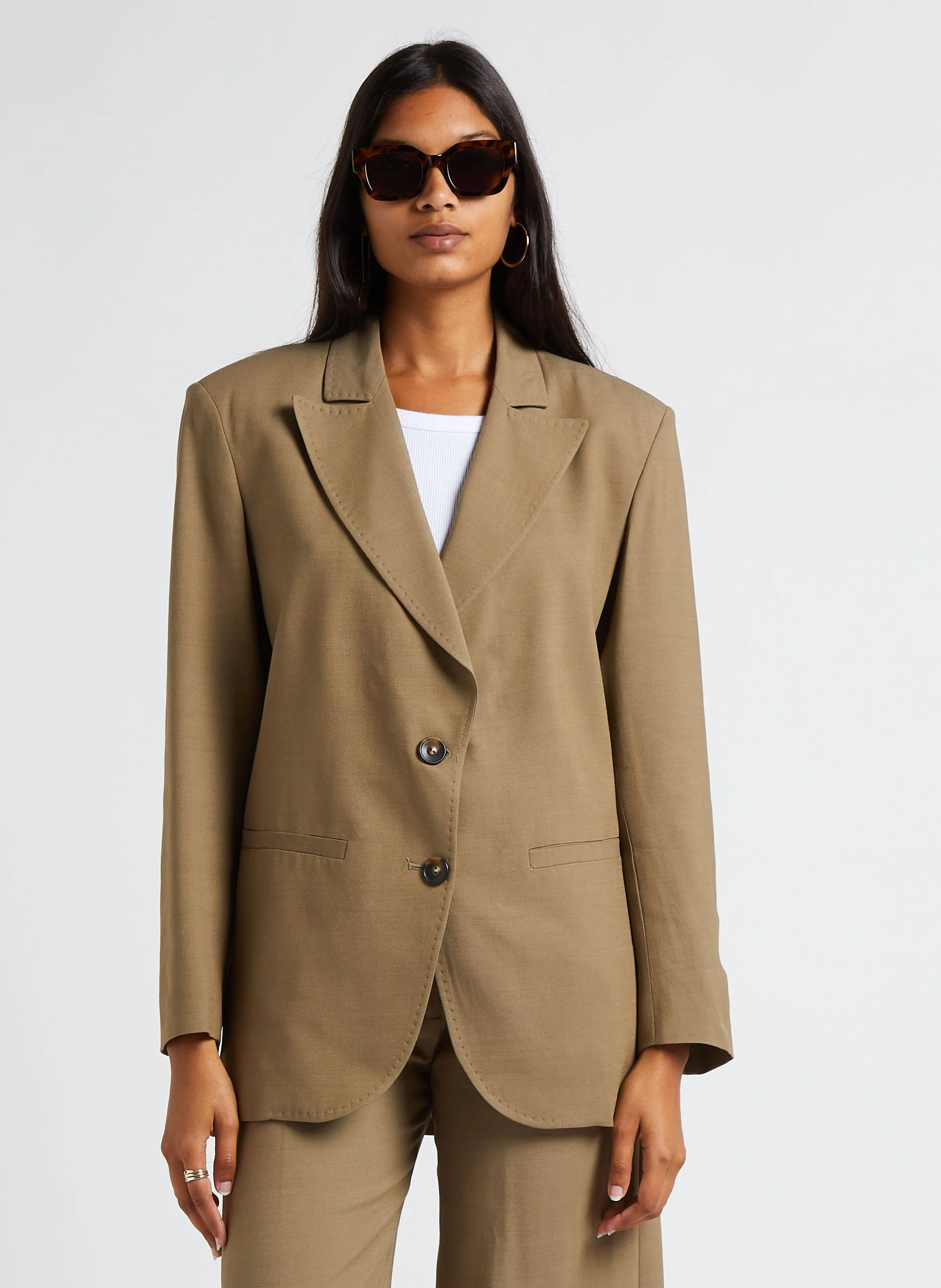 VILLO - Chaqueta sastre recta en beige