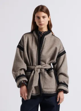 WILLIAM - Chaqueta holgada de lana mezclada en gris