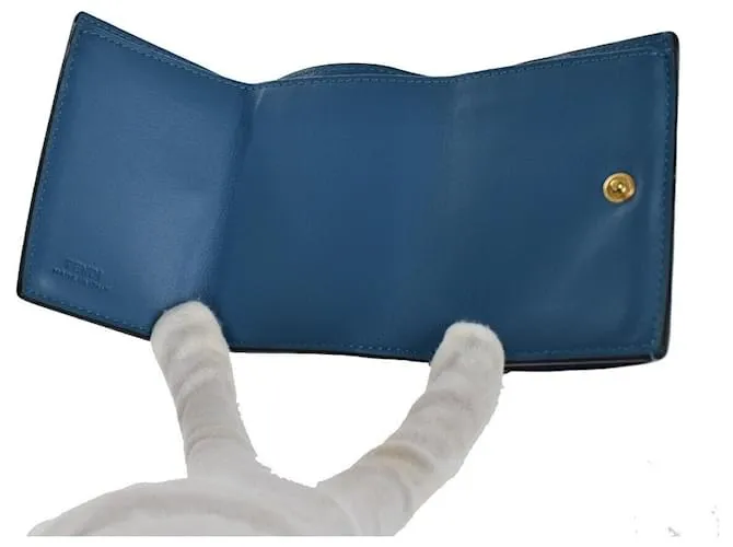 Zucca Cartera Fendi Micro Trifold Azul 